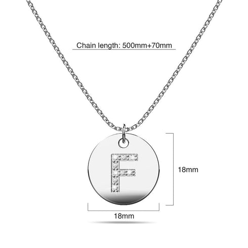 Initials Fabulous Alphabet Letter Necklace White Gold Layered Steel Jewellery